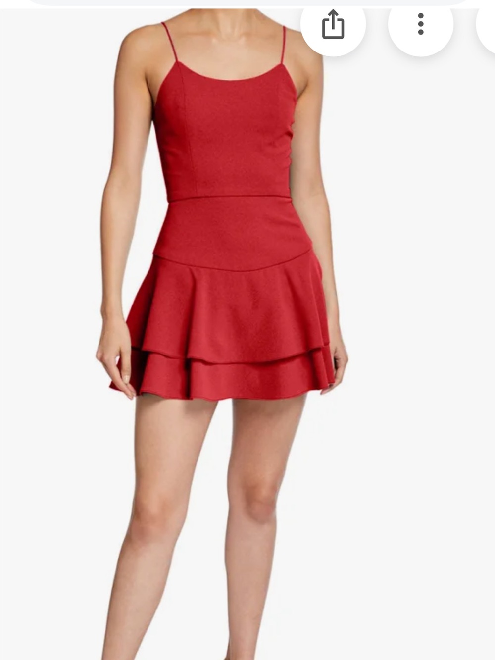 Alice + Olivia Red Spaghetti-Strap Tiered Mini Dress